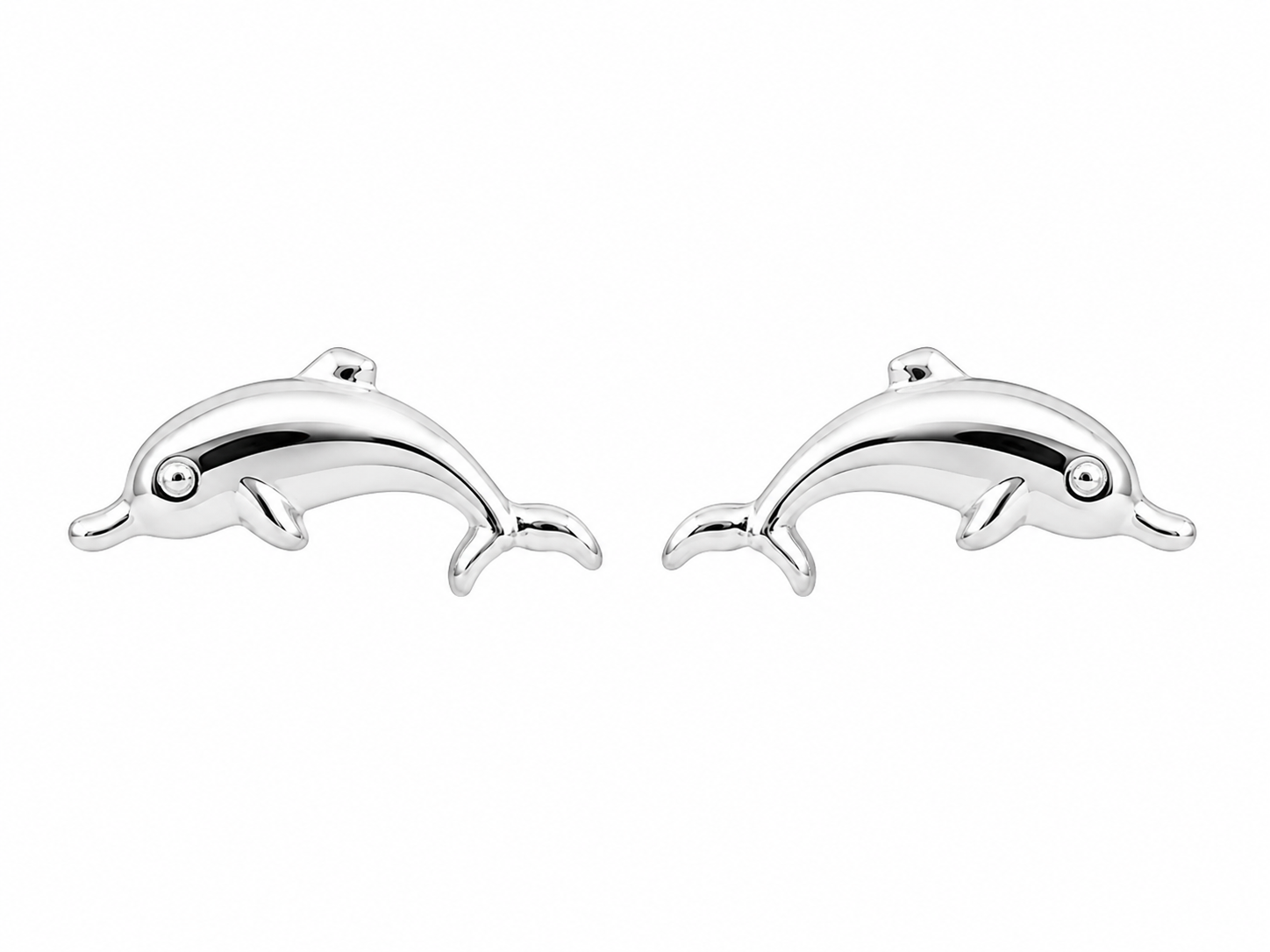 Sterling Silver Dolphin Stud Earrings