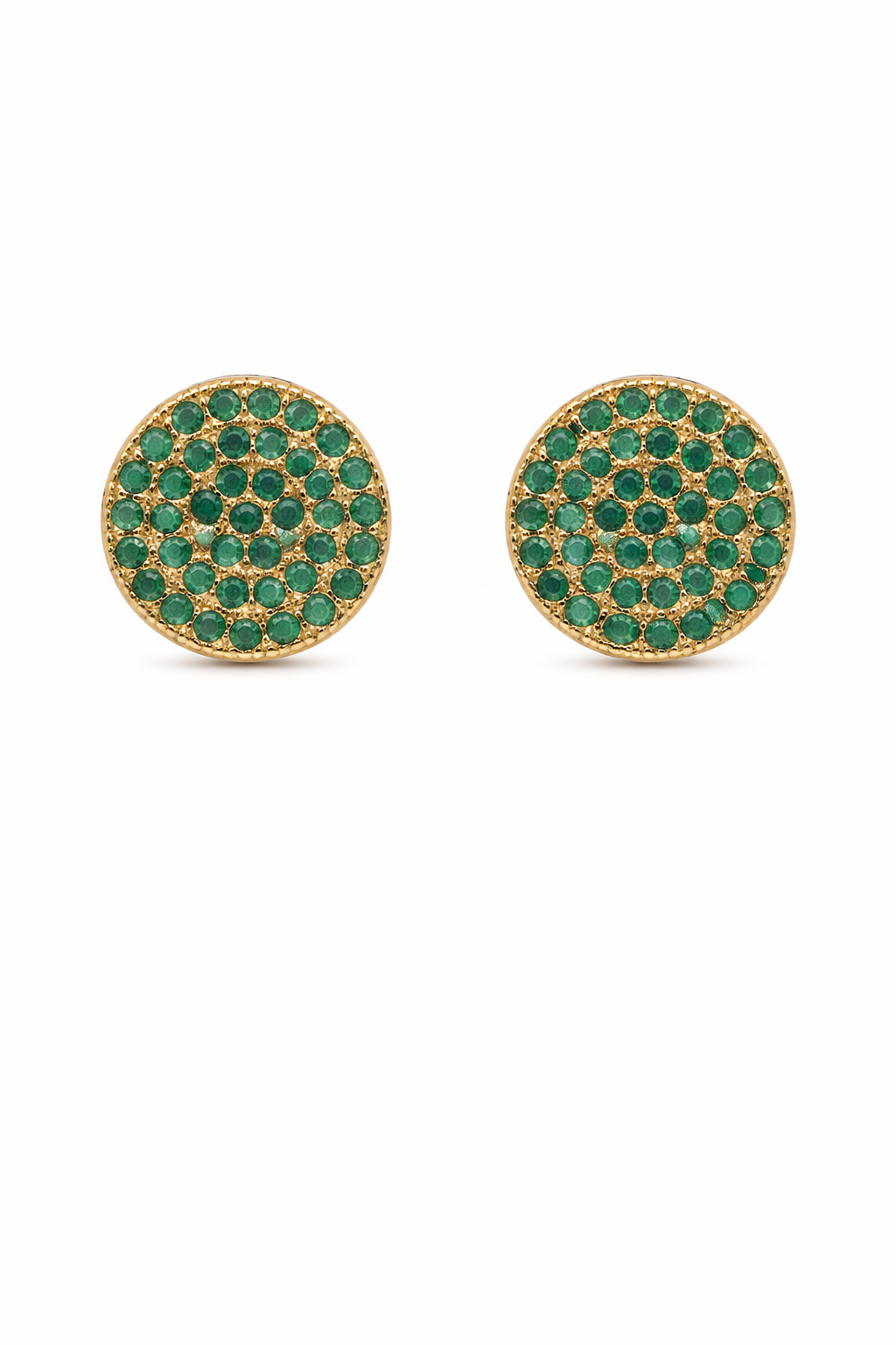 Sterling Rose gold Circle Blue Gemstone Studs