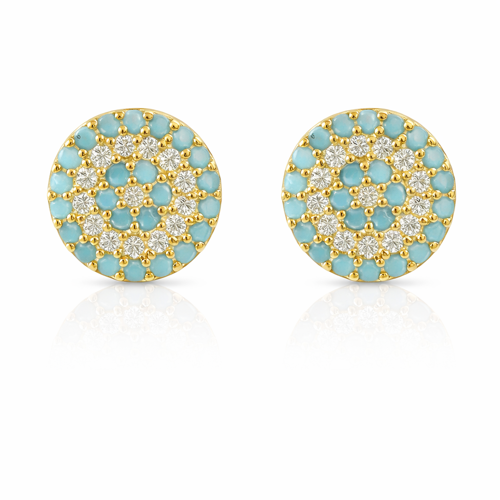 Blue Gemstone CZ Studs
