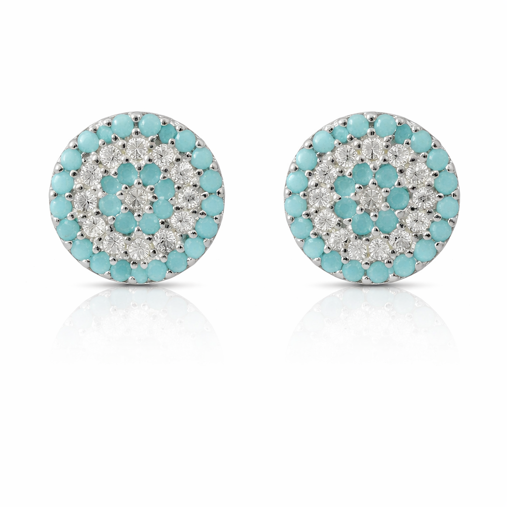 Blue Gemstone CZ Studs