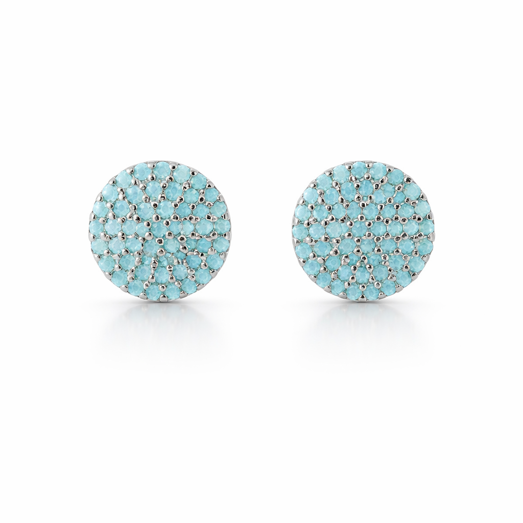 Blue Gemstone Circle Studs