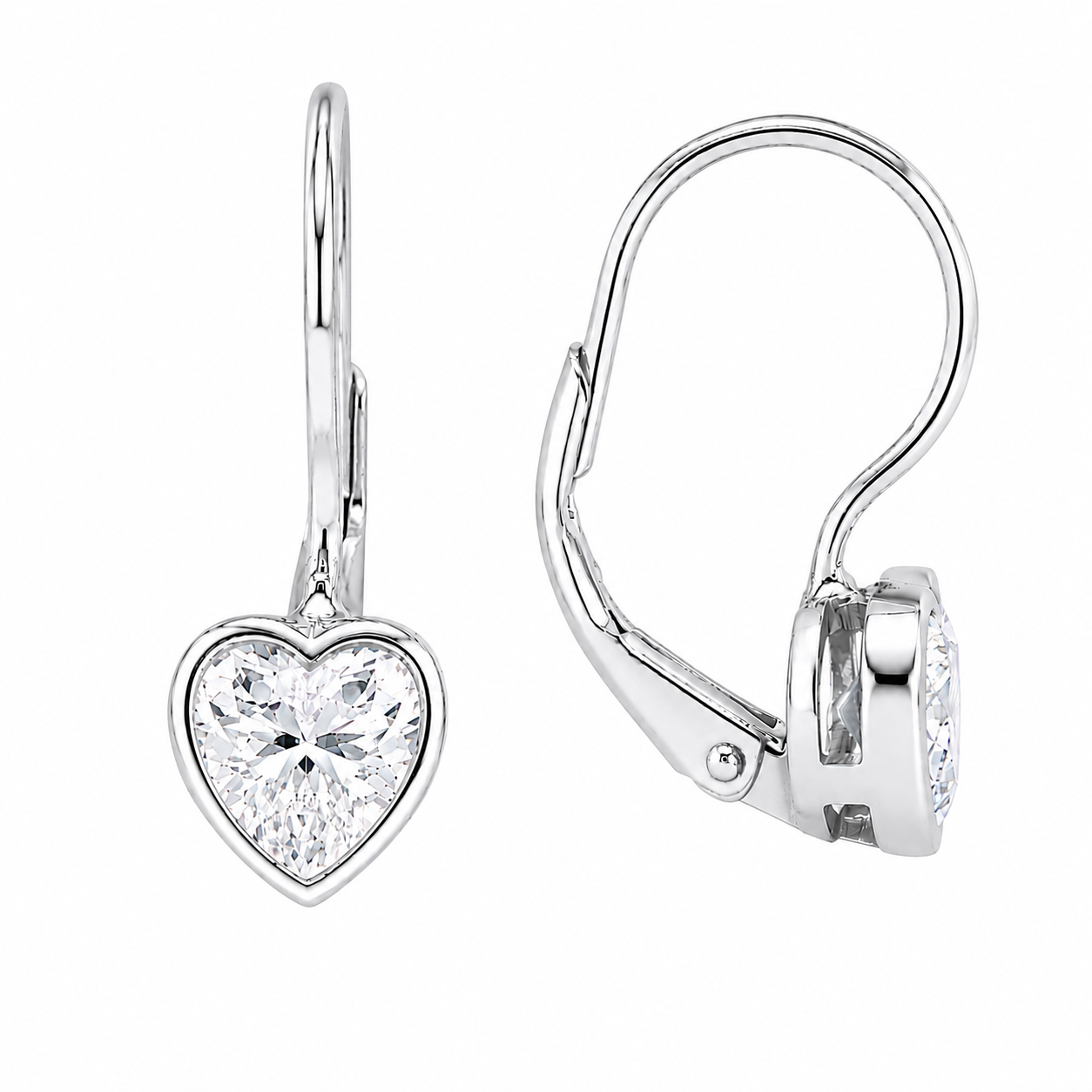 Sterling Silver Heart Dangle CZ