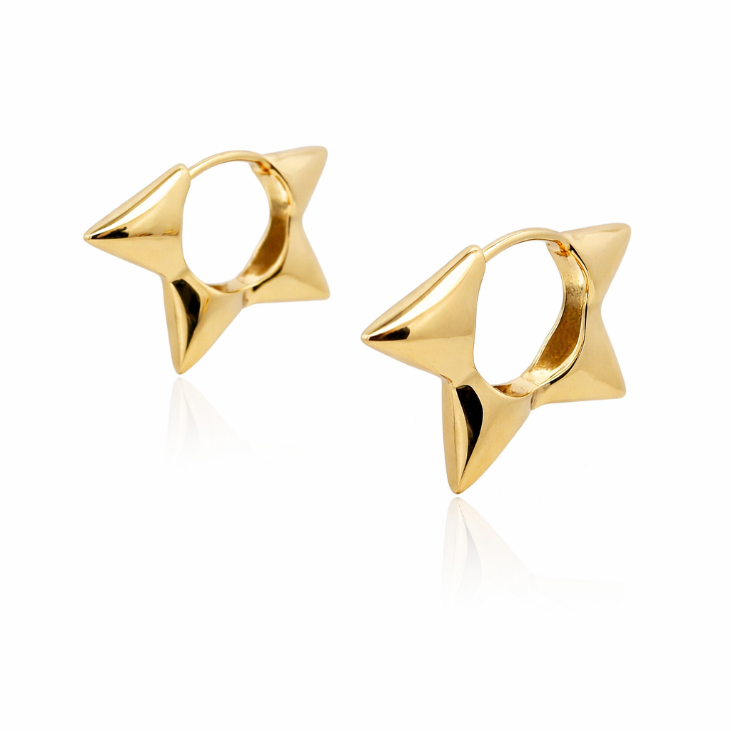 Sterling Silver Star Huggie Earrings