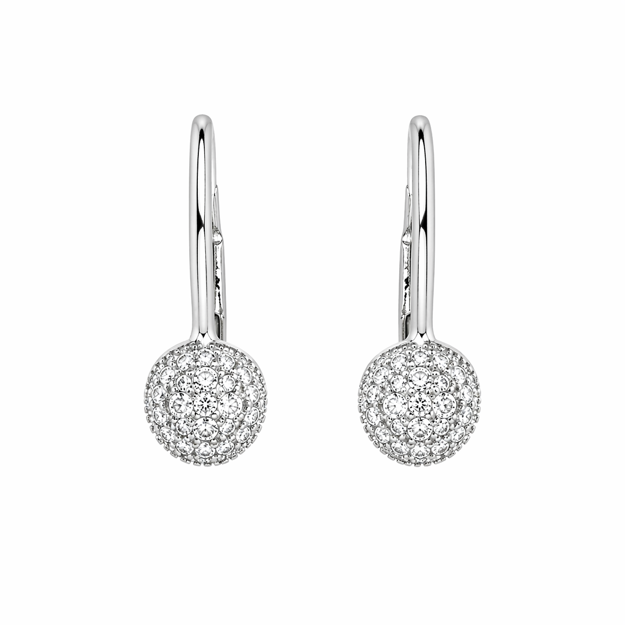 Sterling Silver CZ Dome Hugge Earrings