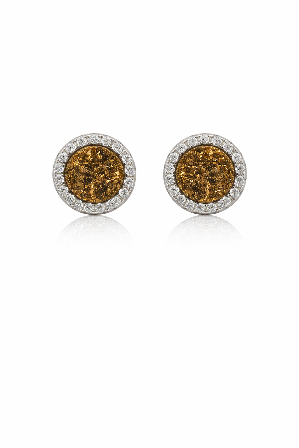 Sterling Silver CZ Druzy Studs