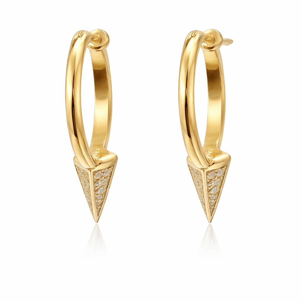 Sterling Silver CZ Spike Hoop Earrings