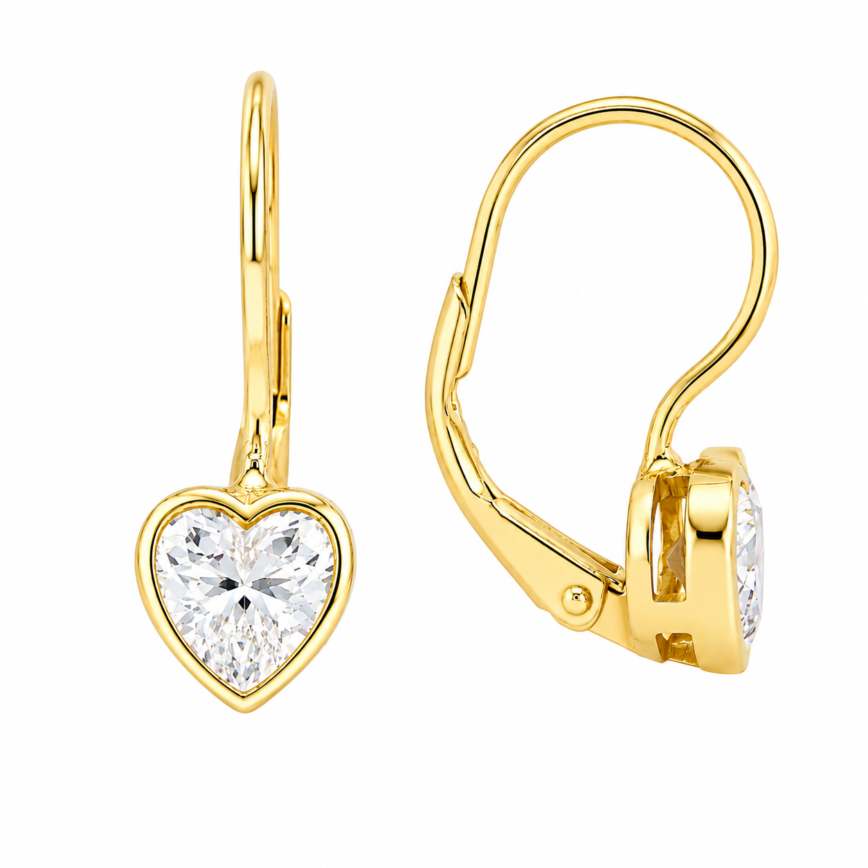 Sterling Silver Heart Dangle CZ