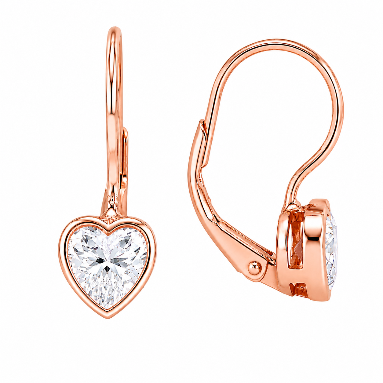 Sterling Silver Heart Dangle CZ