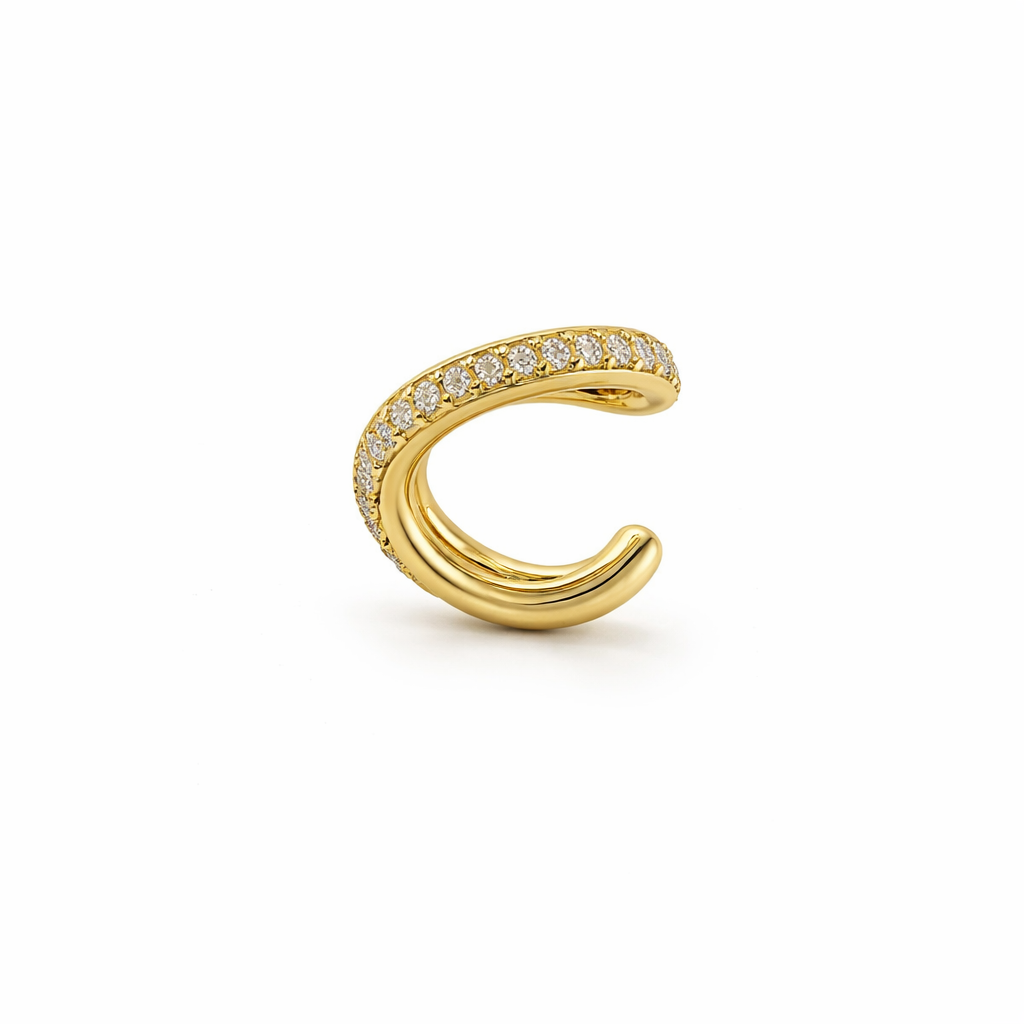 Sterling Silver CZ Cuff Earrings