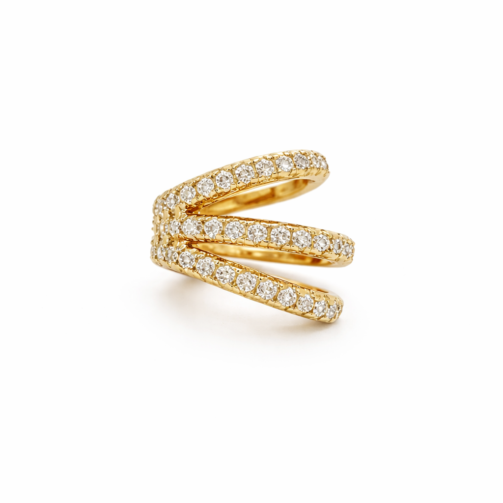 Sterling Silver CZ Cuff Earrings