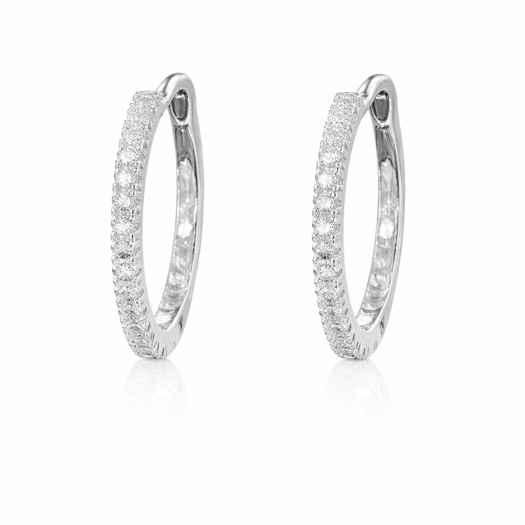 Sterling Silver CZ Huggies