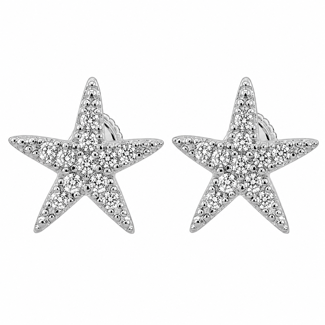 Sterling Silver CZ Star Studs