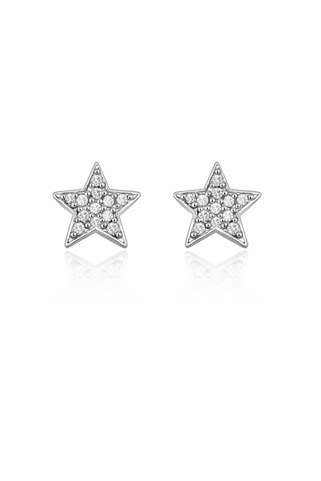 Sterling Silver CZ Star Earrings