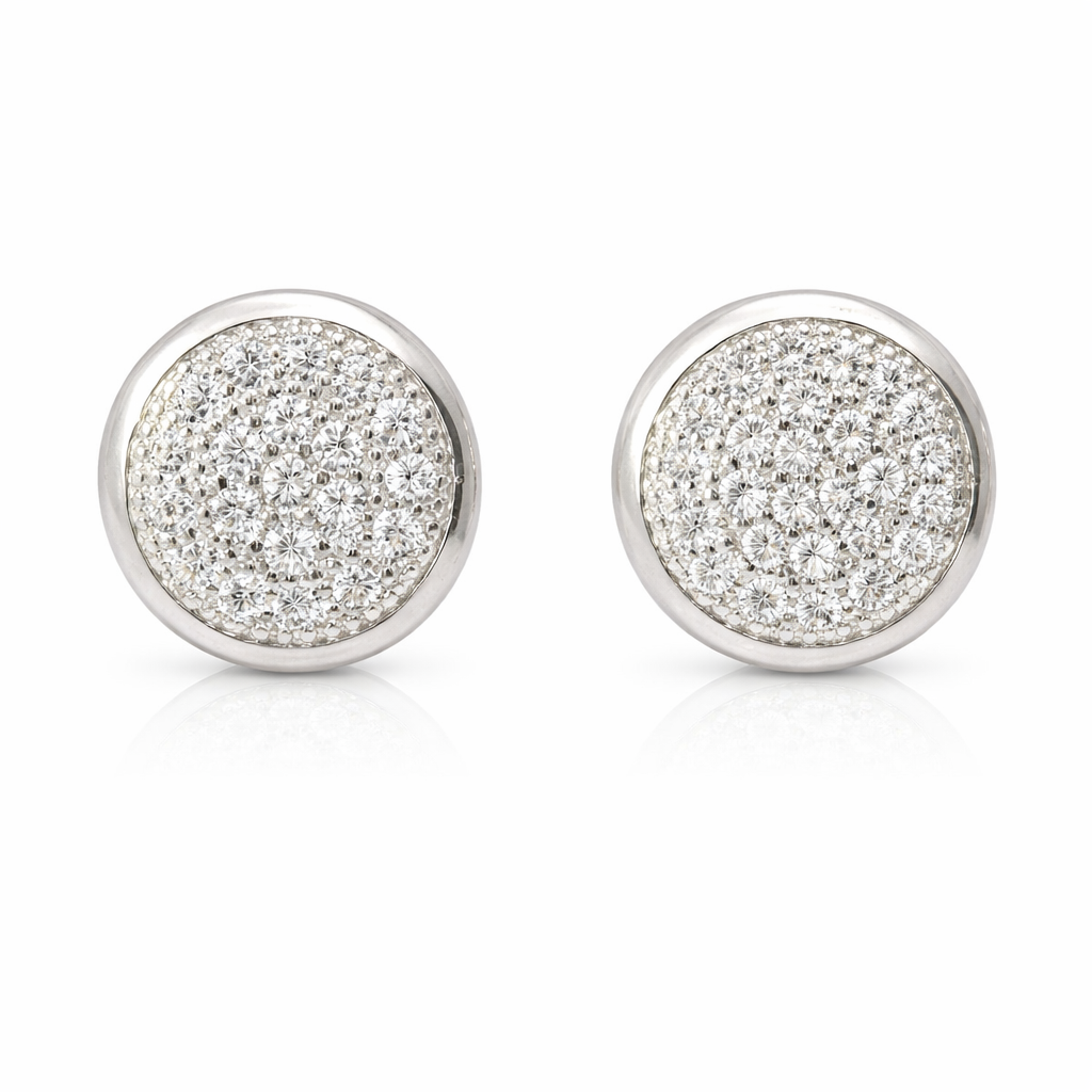 Sterling Silver CZ Circle Studs