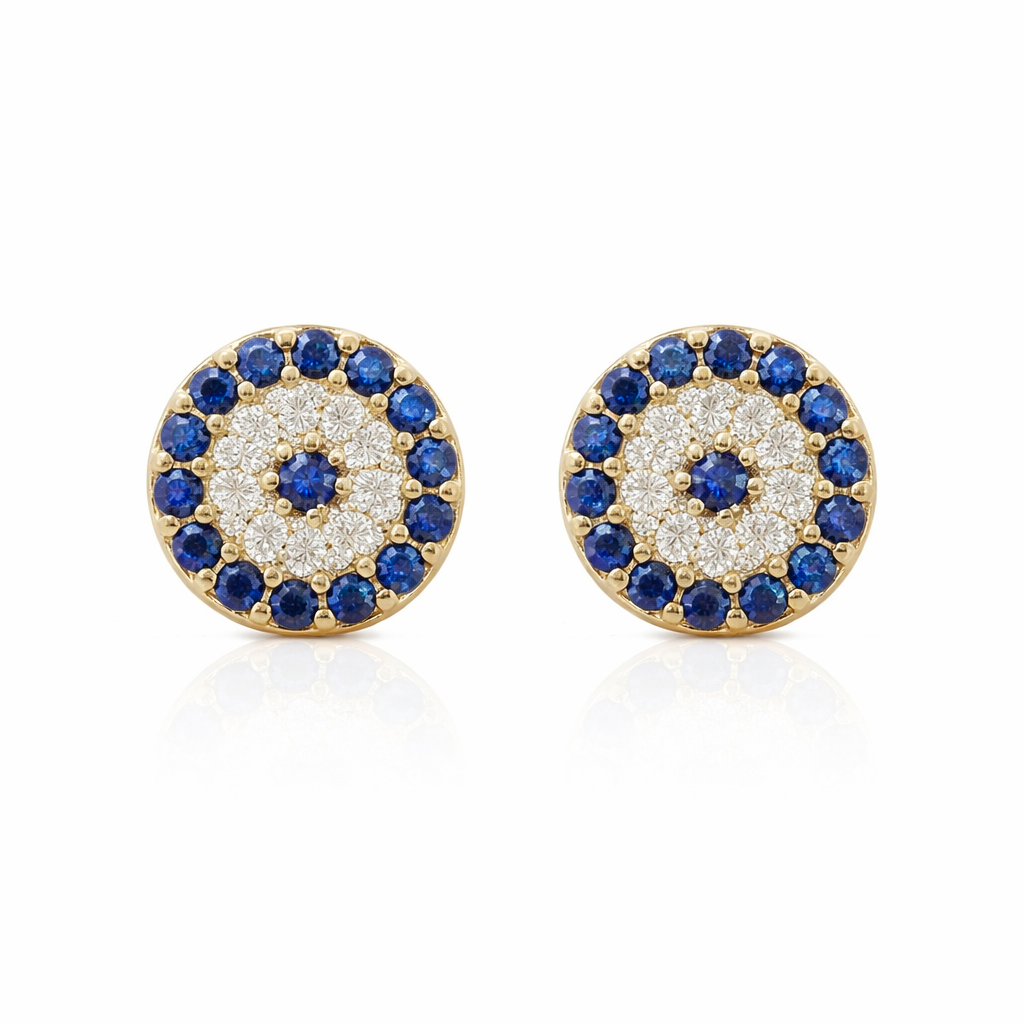 Sterling Silver Evil Eye Studs