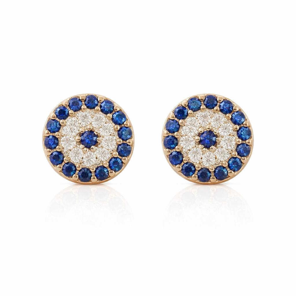 Sterling Silver Evil Eye Studs