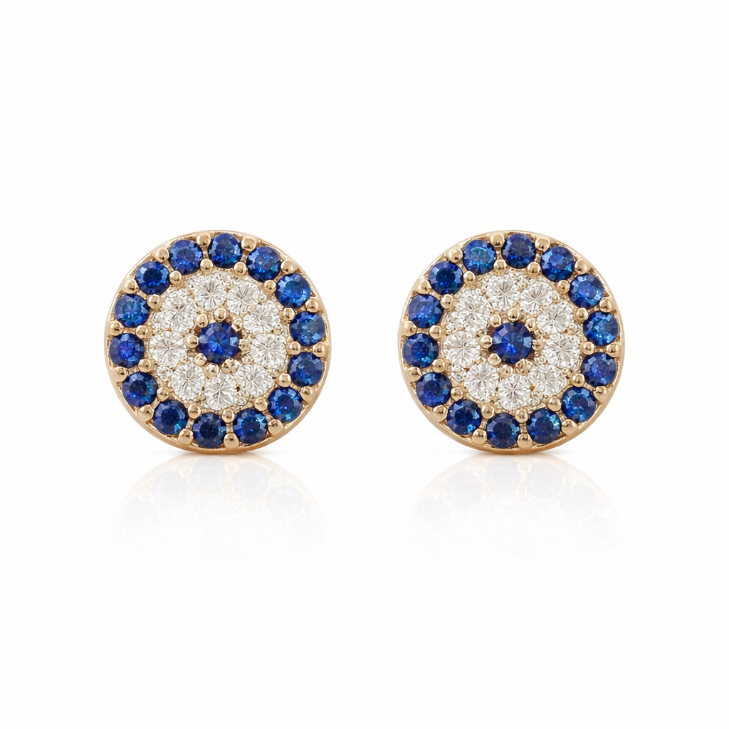 Sterling Silver Evil Eye Studs