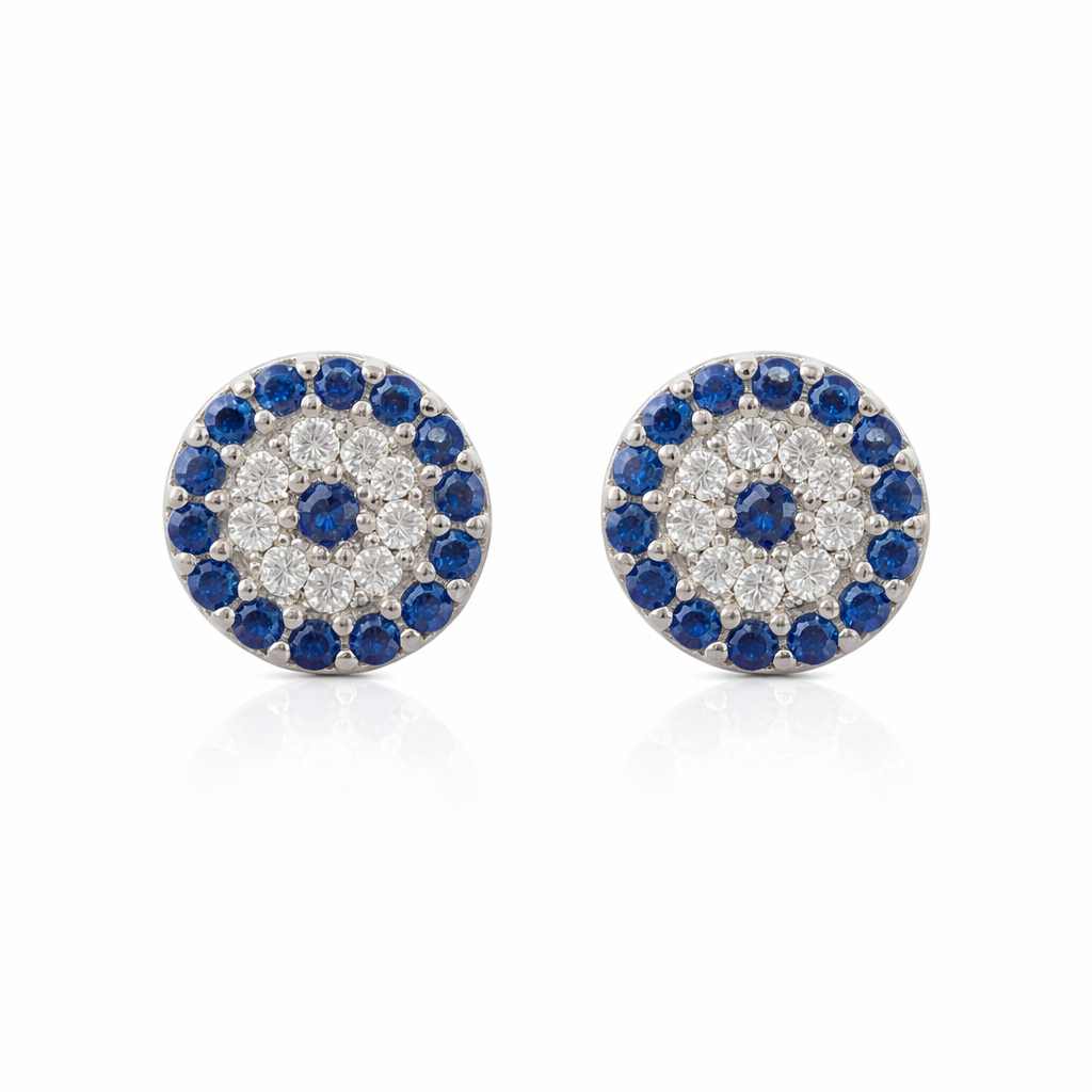 Sterling Silver Evil Eye Studs