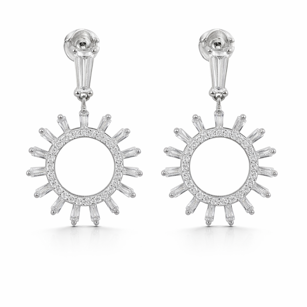Sterling Silver Dangle Sun Earrings