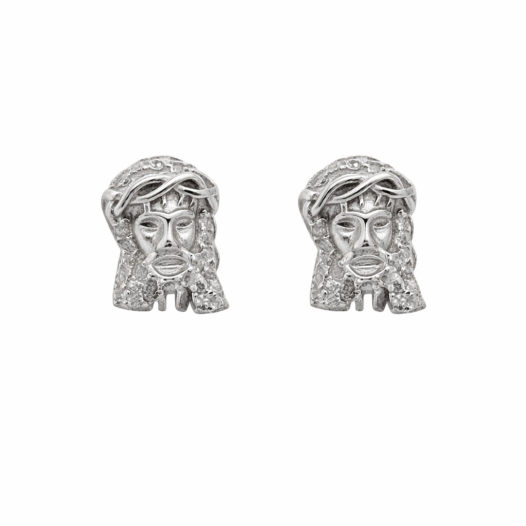 Sterling Silver Jesus Studs