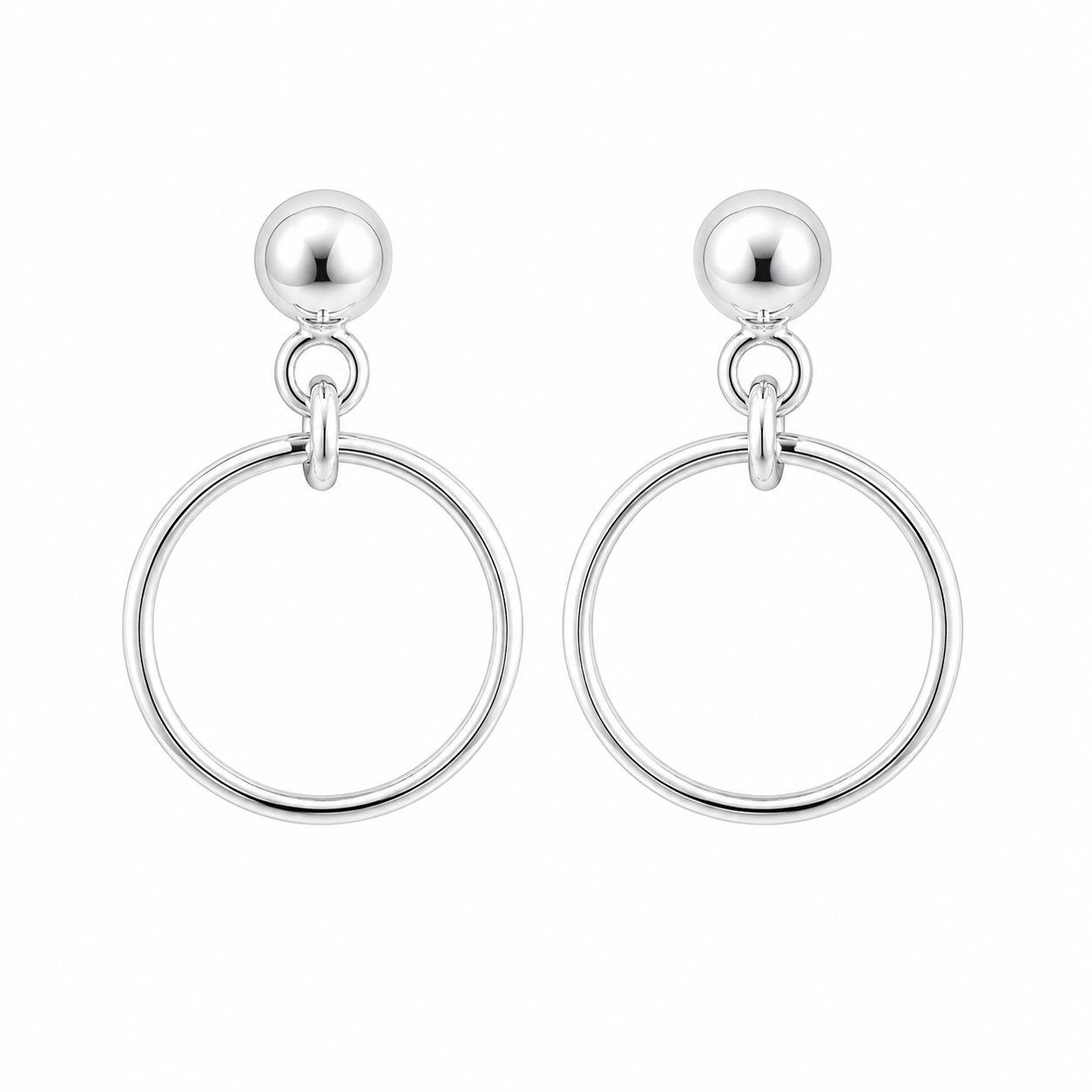 Sterling Silver Open Circle Earrings