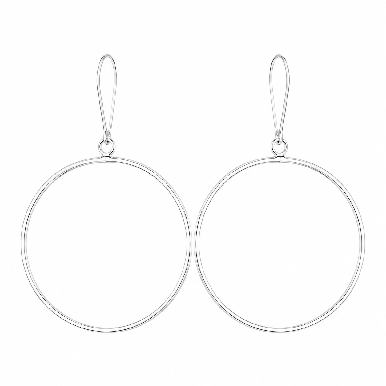 Sterling Silver Round Single Wire French Wire Earring