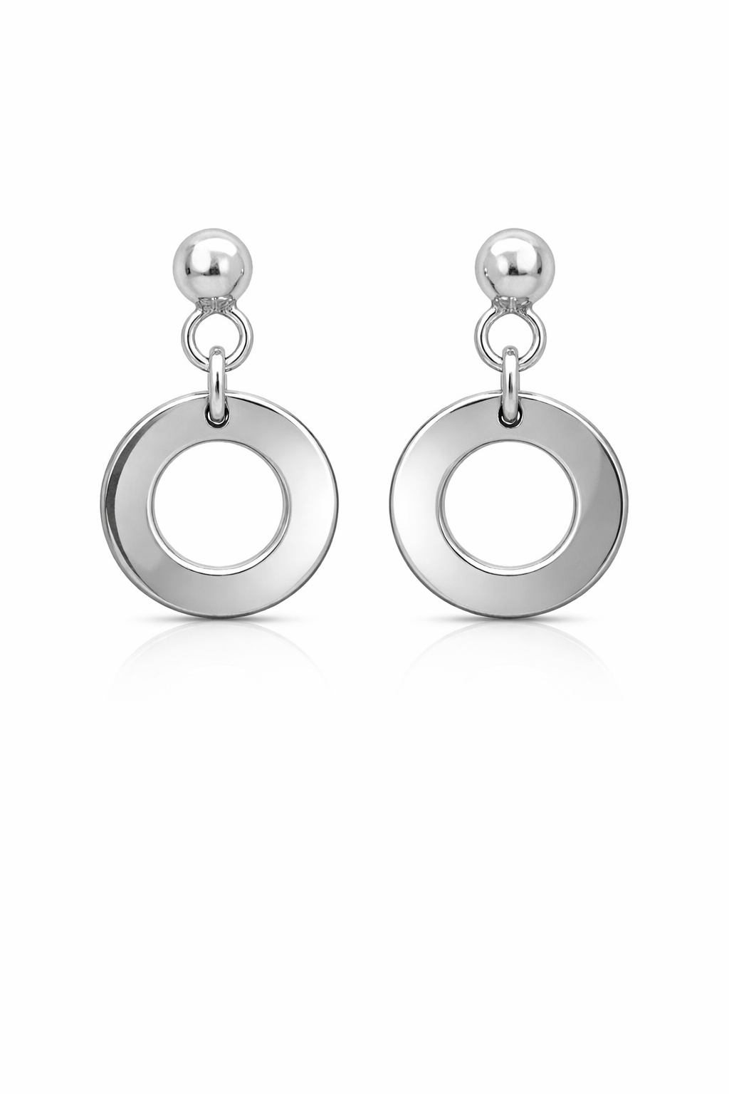 Sterling Silver Open Circle Dangling Earrings