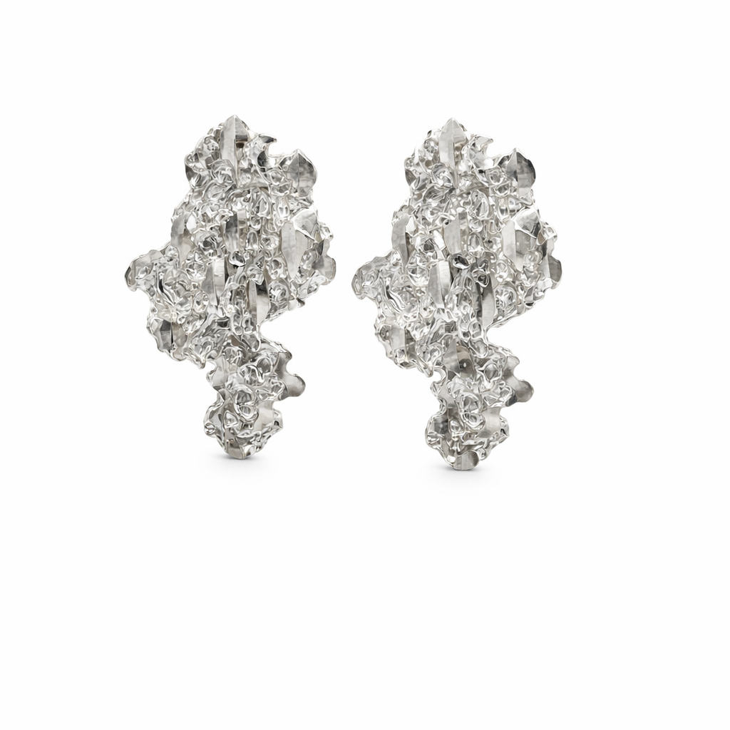 Sterling Silver Nugget Earrings
