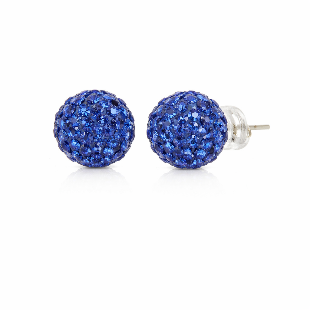 Sterling Silver CZ Fireball Studs (5 Colors)