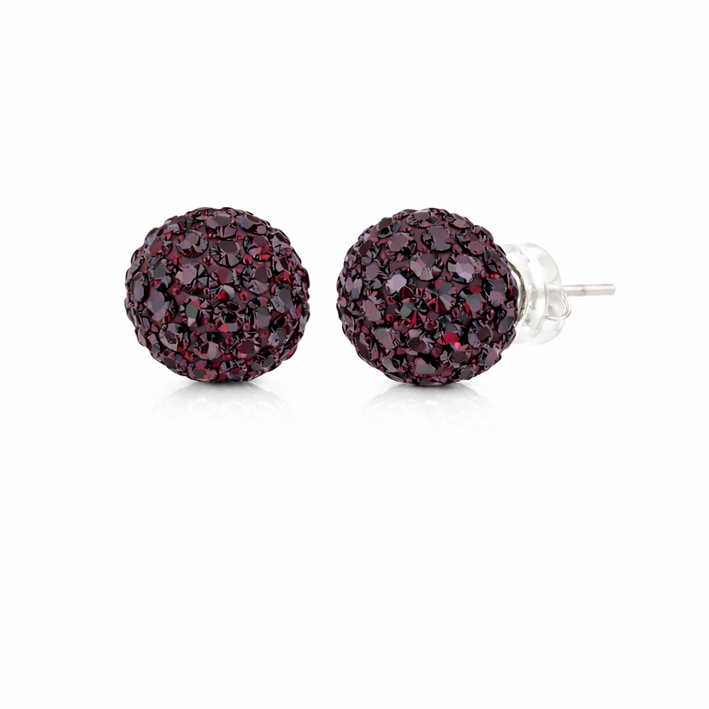 Sterling Silver CZ Fireball Studs (5 Colors)