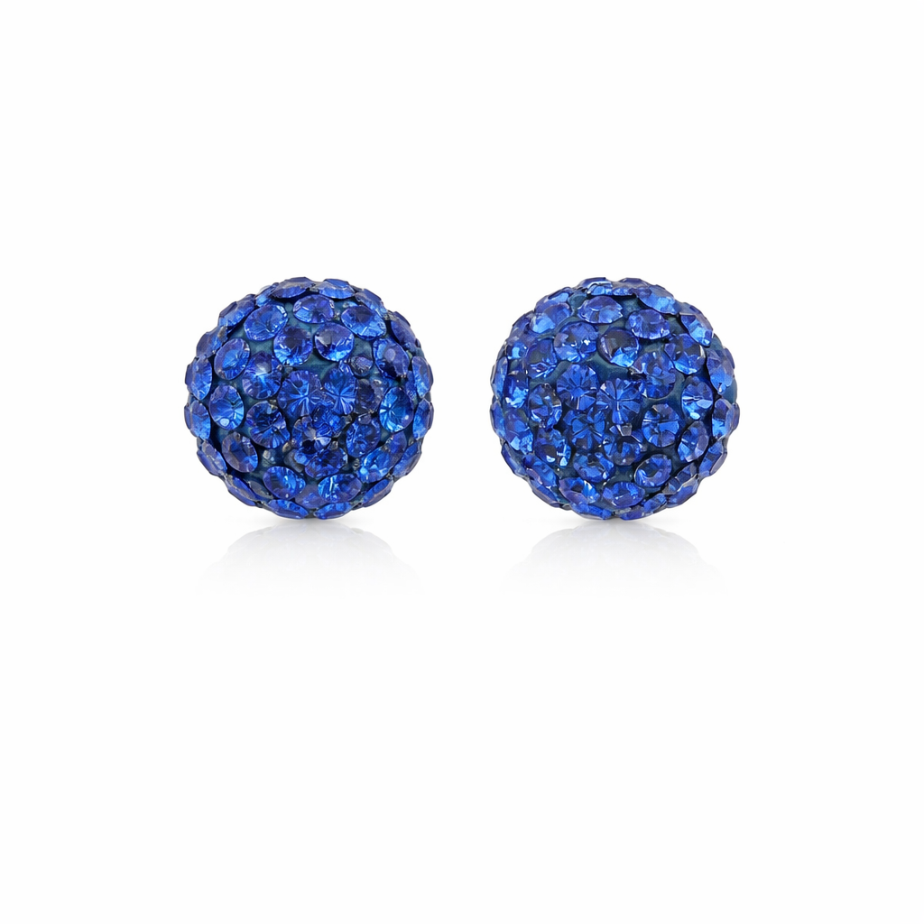 Sterling Silver CZ Fireball Studs (5 Colors)
