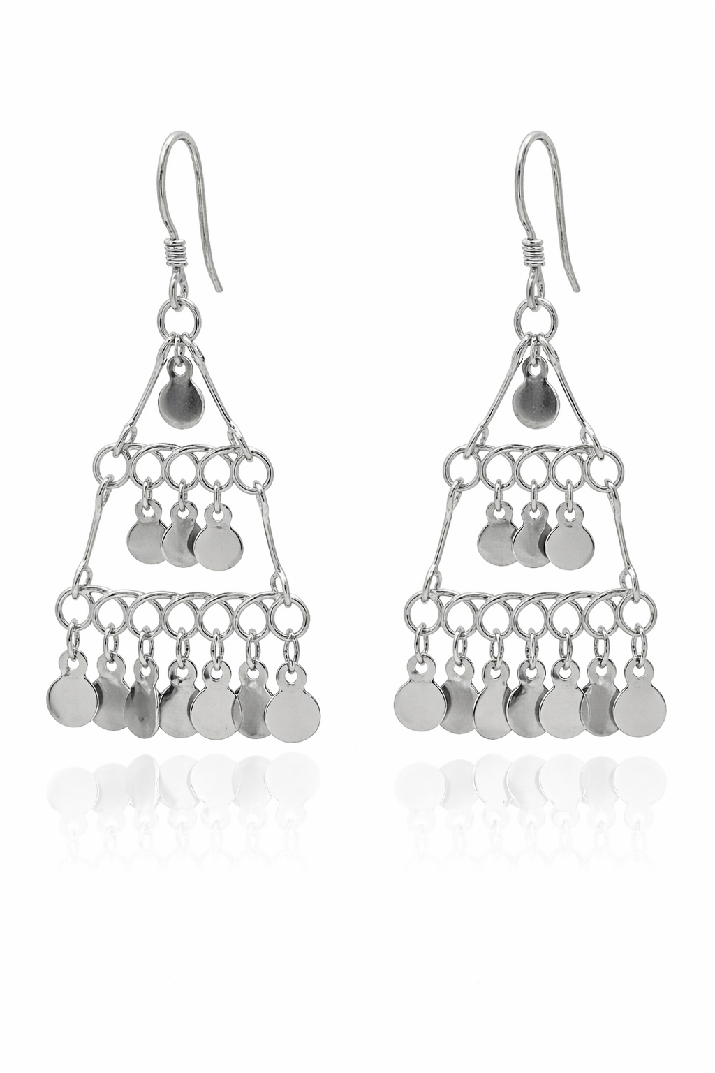 Sterling Silver Fancy Chandelier Style Dangling Earrings