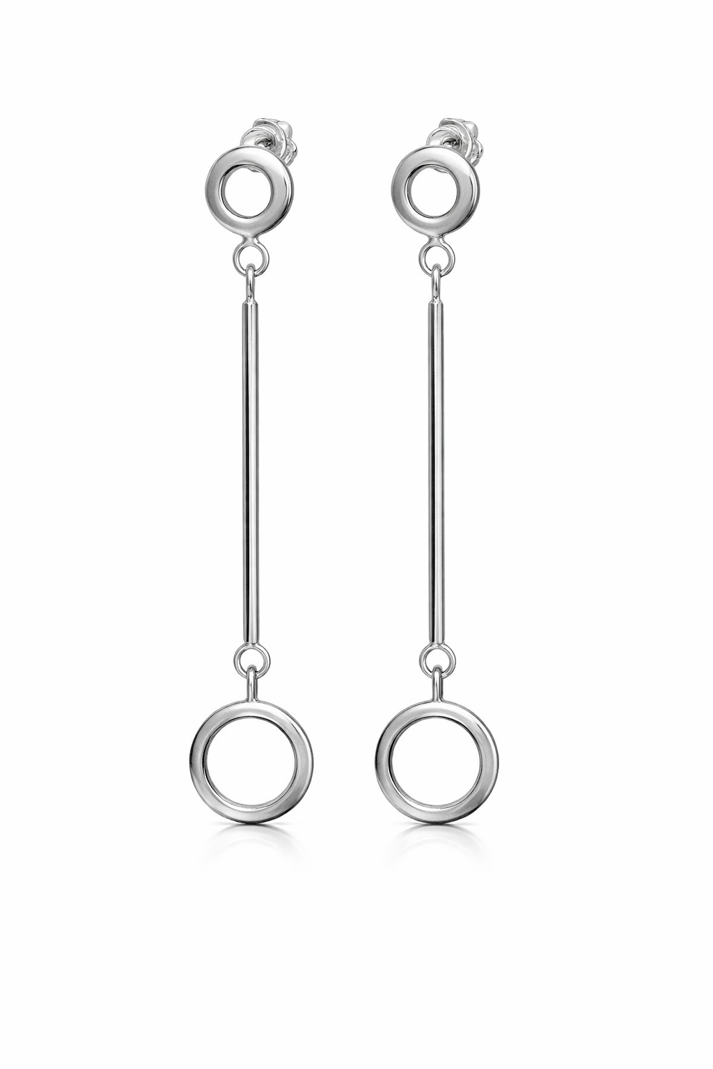 Sterling Silver Circle Dangling Earrings
