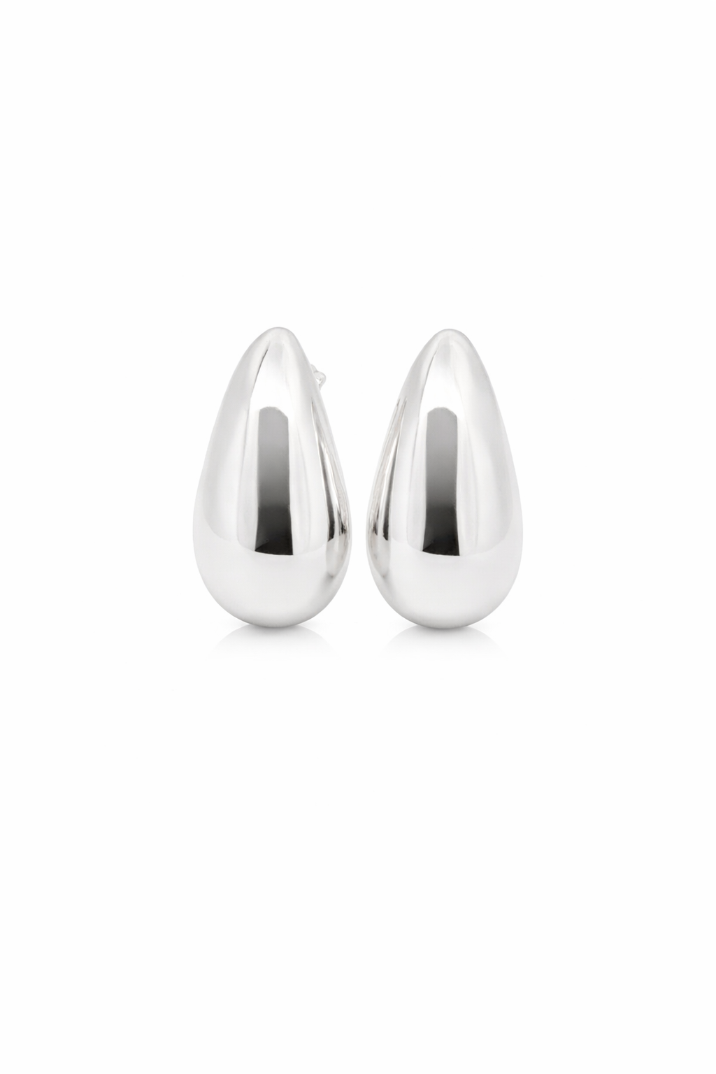 Sterling Silver Small Puffed Teardrop Earrings