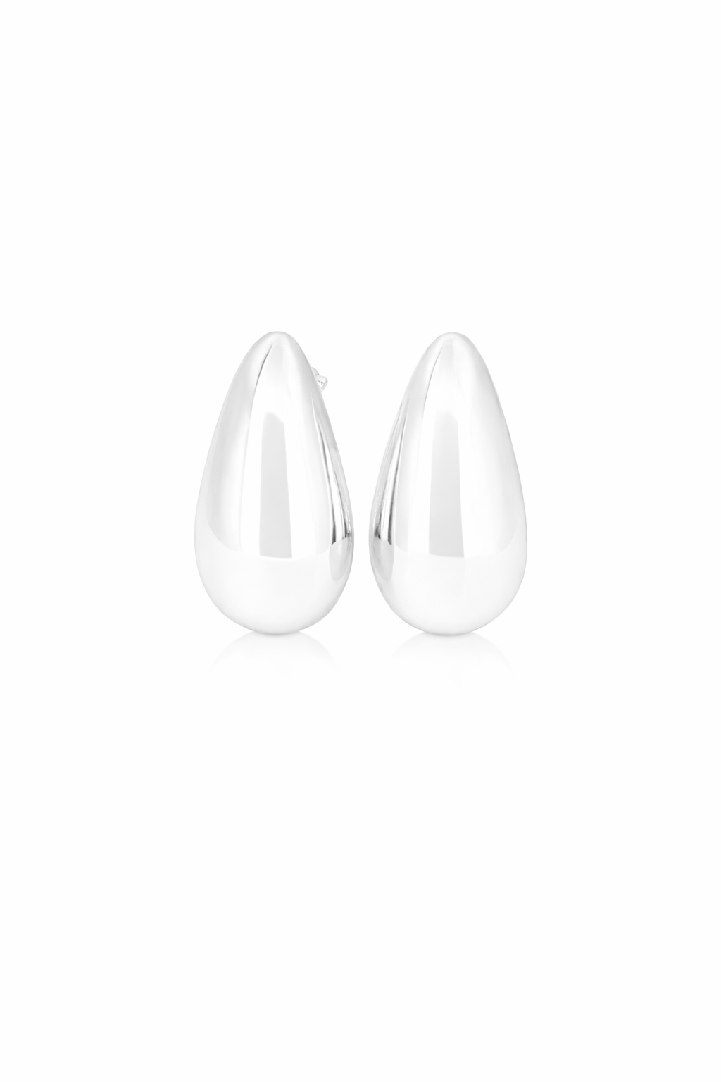 Sterling Silver Small Puffed Teardrop Earrings