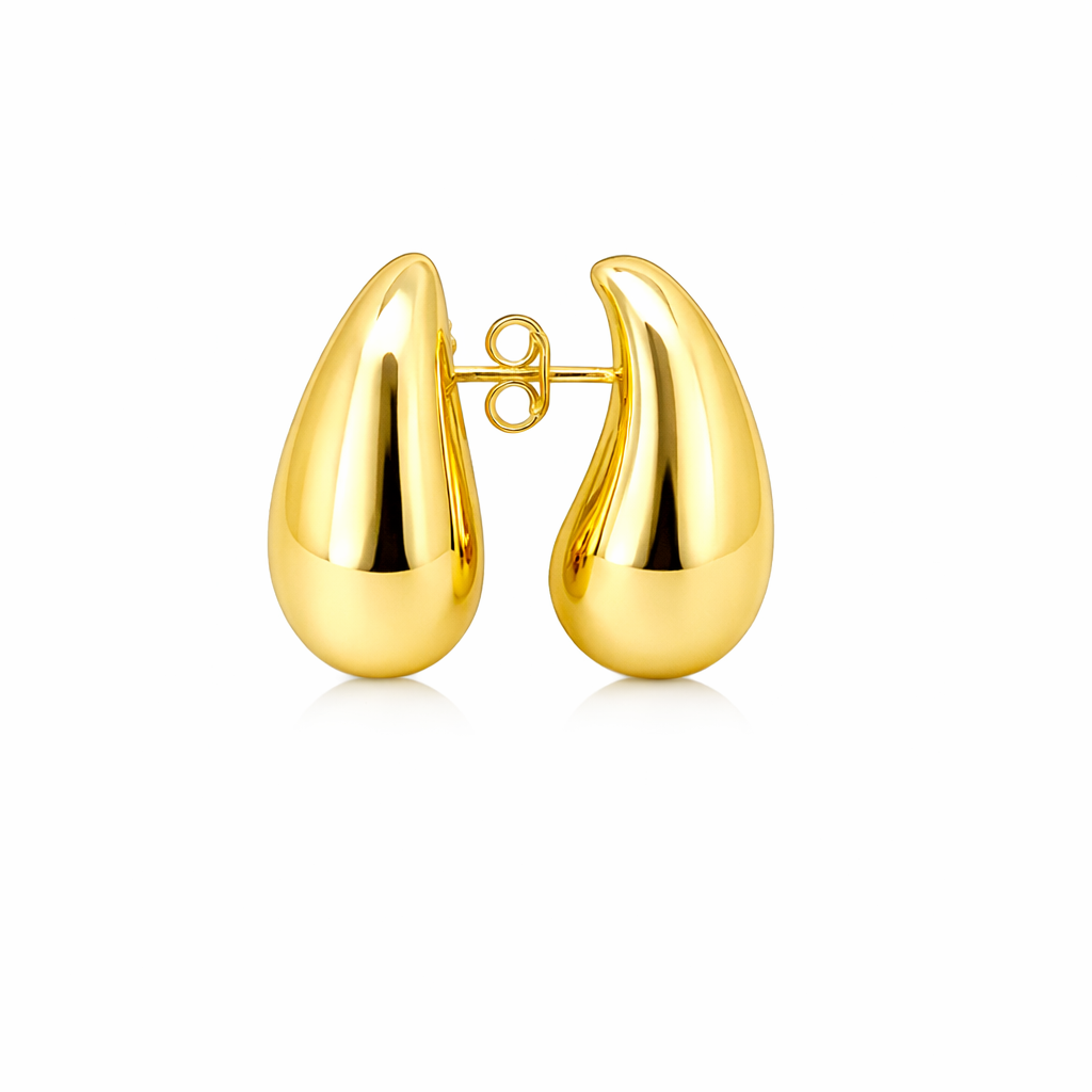 Sterling Silver Small Puffed Teardrop Earrings