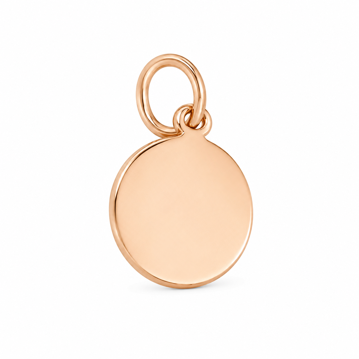 Sterling Silver Rose Gold Engravable Tiny Round Pendant