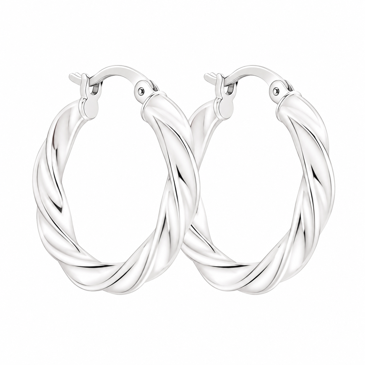 Sterling Silver Spiral Small Hoops