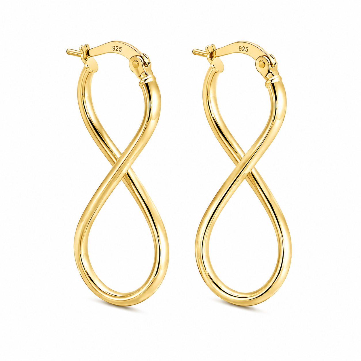Sterling Silver Polished Infinity Hoop Earrings