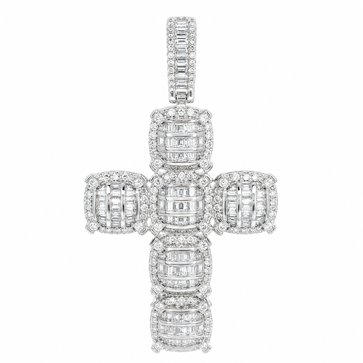 Men's Sterling Silver CZ Cross Pendant