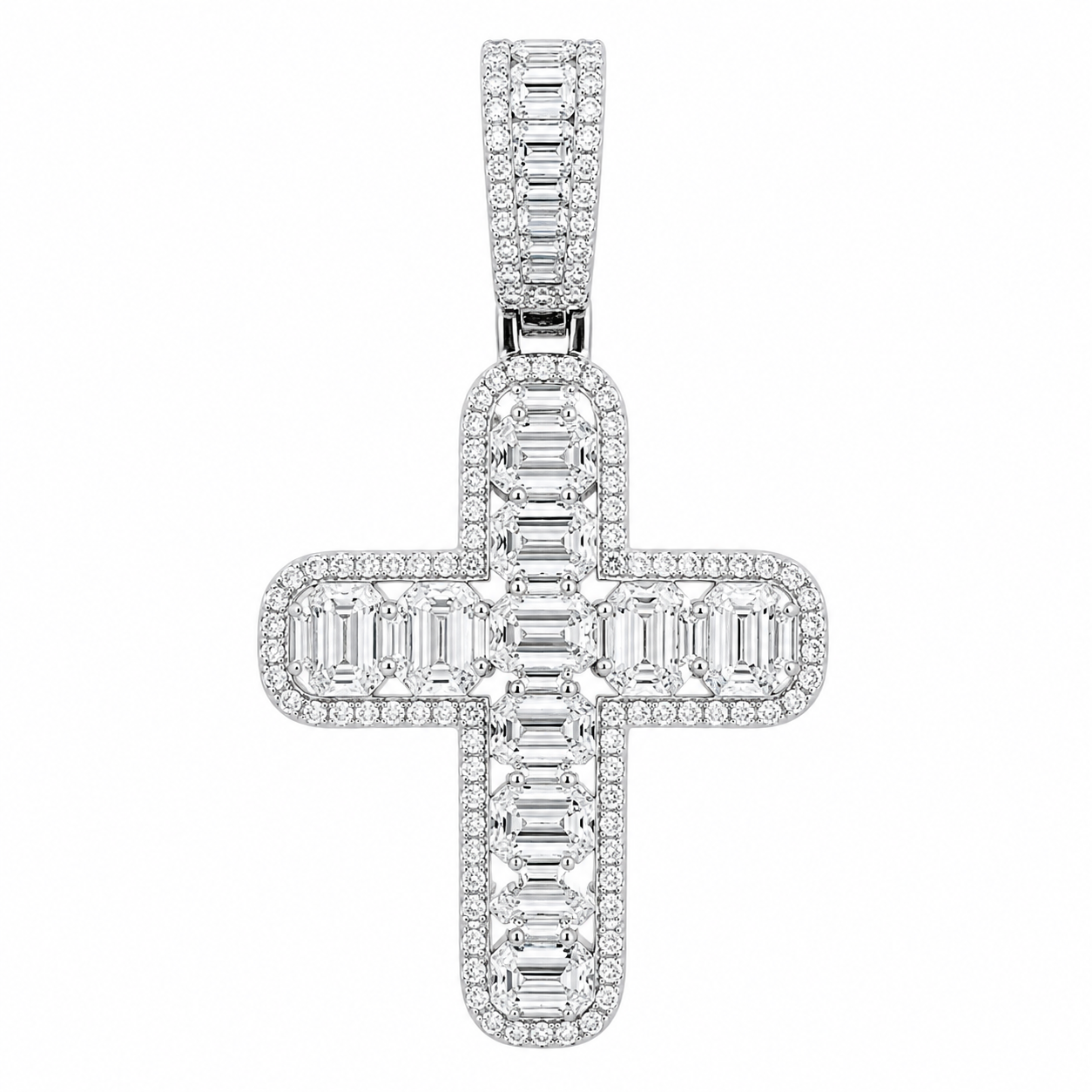 Men's Sterling Silver CZ Cross Pendant