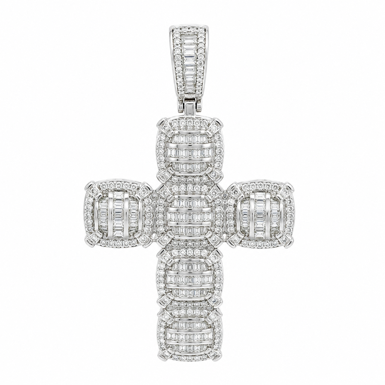 Men's Sterling Silver CZ Cross Pendant