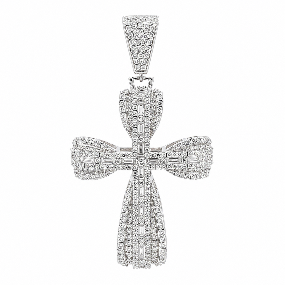 Men's Sterling Silver CZ Cross Pendant