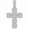 Men's Sterling Silver CZ Cross Pendant