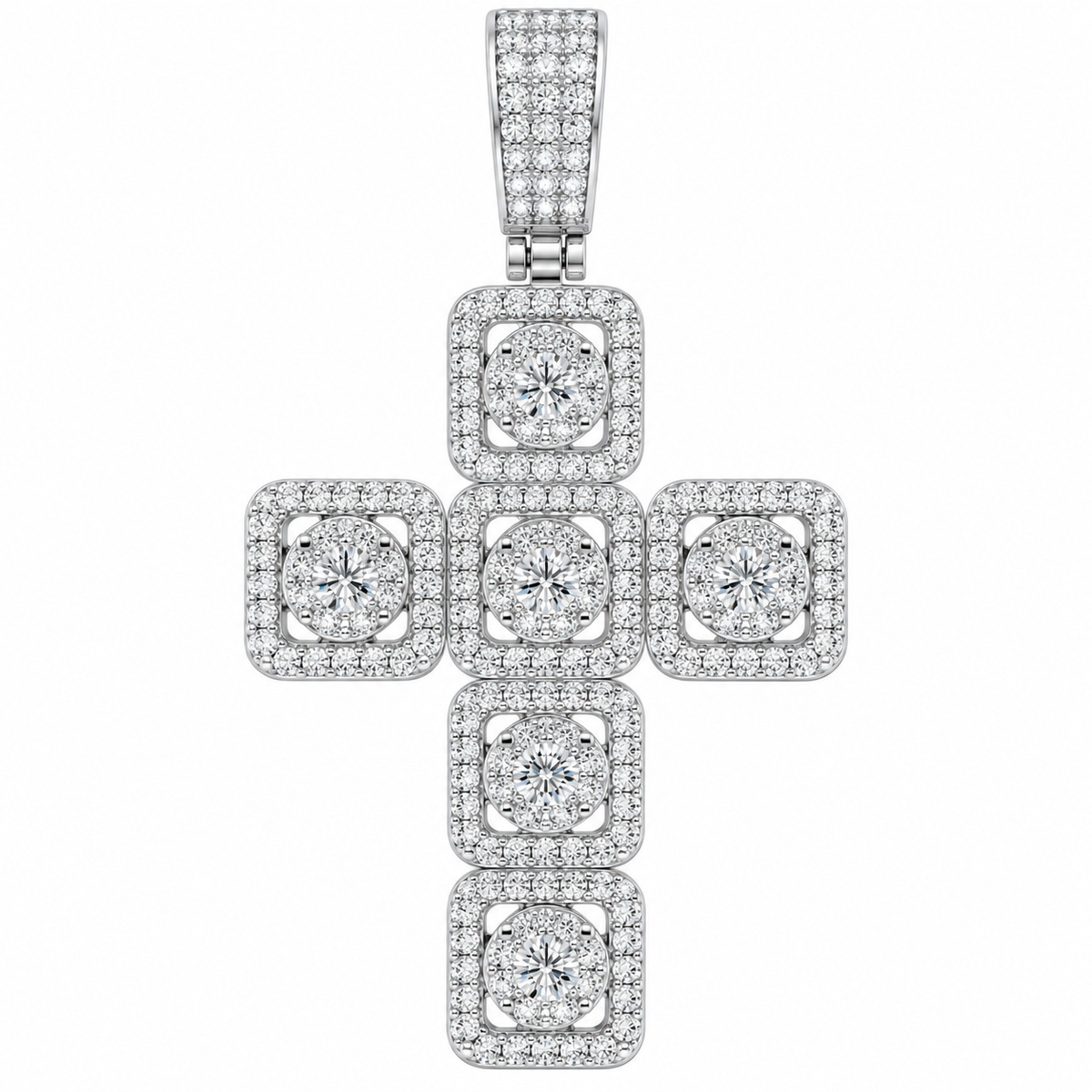 Men's Sterling Silver CZ Cross Pendant
