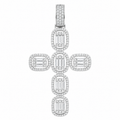 Men's Sterling Silver CZ Cross Pendant