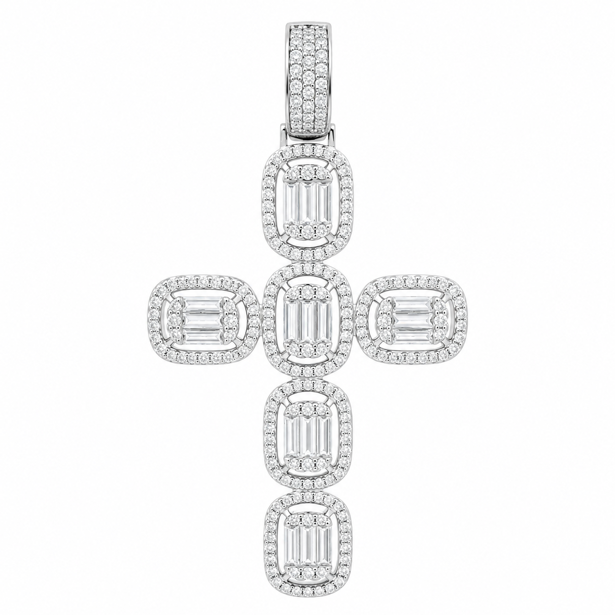 Men's Sterling Silver CZ Cross Pendant