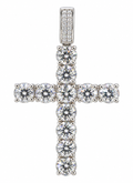 Men's Sterling Silver CZ Cross Pendant