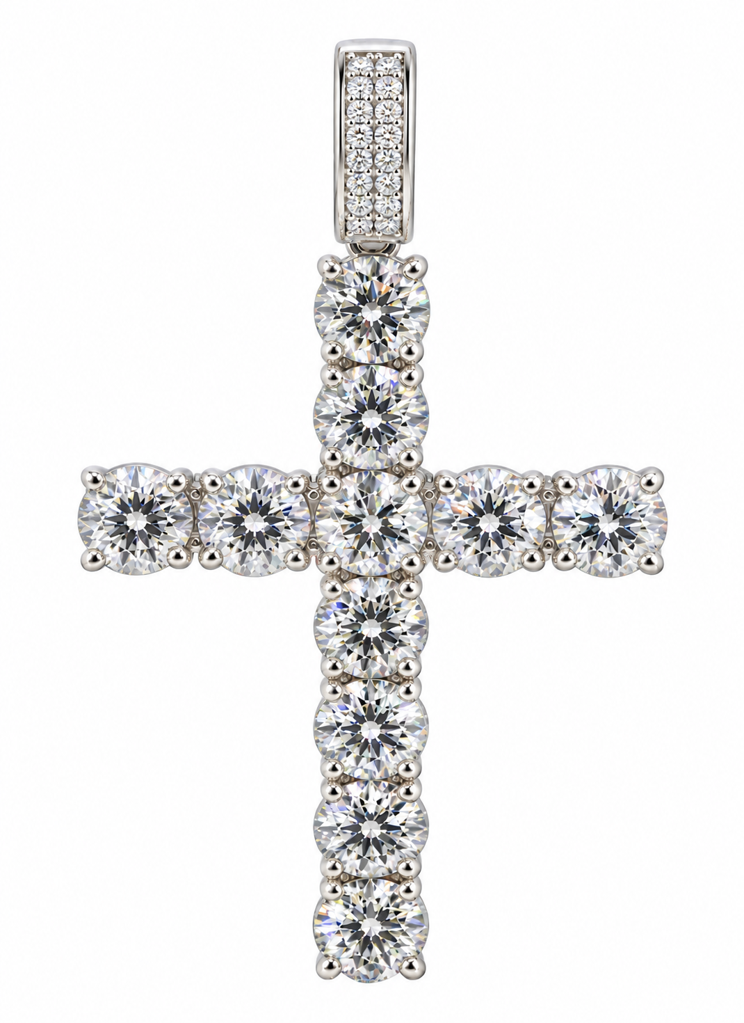 Men's Sterling Silver CZ Cross Pendant
