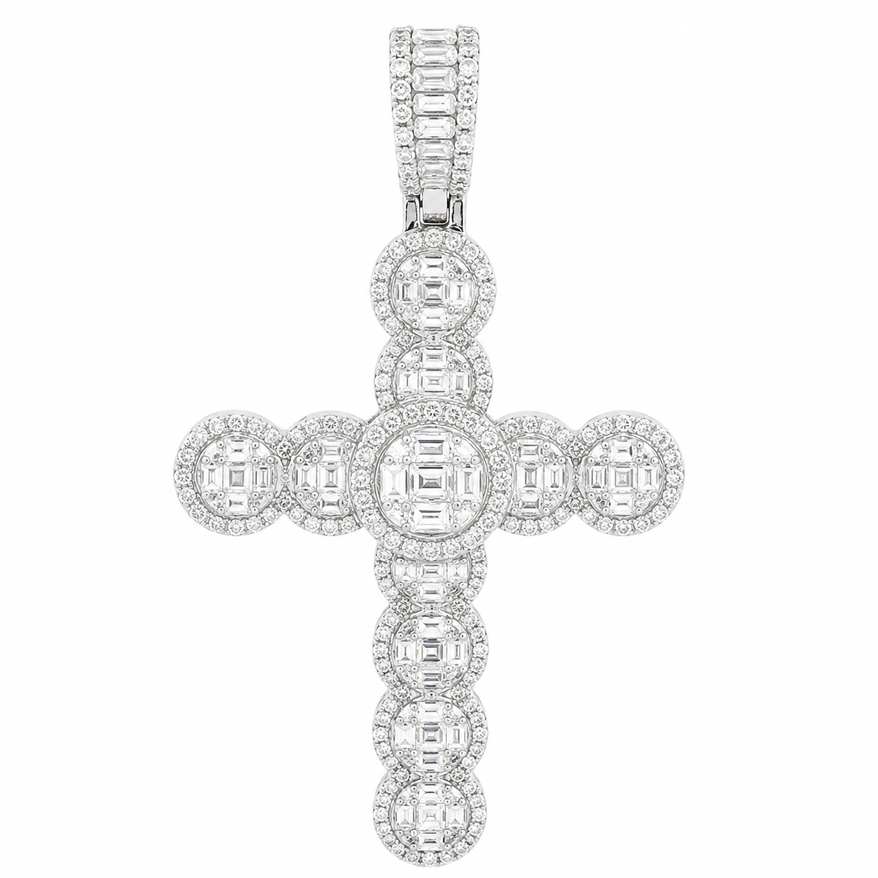 Men's Sterling Silver CZ Cross Pendant